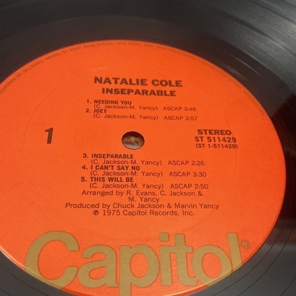 Natalie Cole Inseparable Capitol Records 1975 Vinyl Record LP - Picture 5 of 9